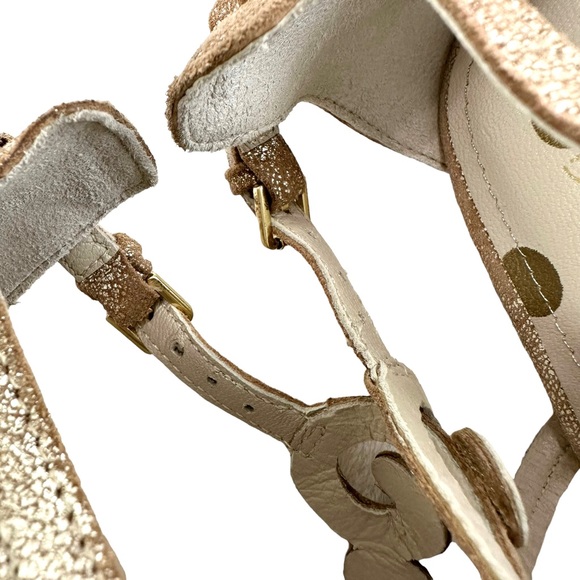 Boden Gold Metallic Leather Filigree Flat Thong Sandals Size 37/ US 6 - Picture 14 of 16